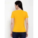 Women's Cotton Blend Stay Classy Printed T-Shirt (Yellow)