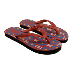 Unisex Printed Lightweight Flip-Flop Hawai Slipper (Red)