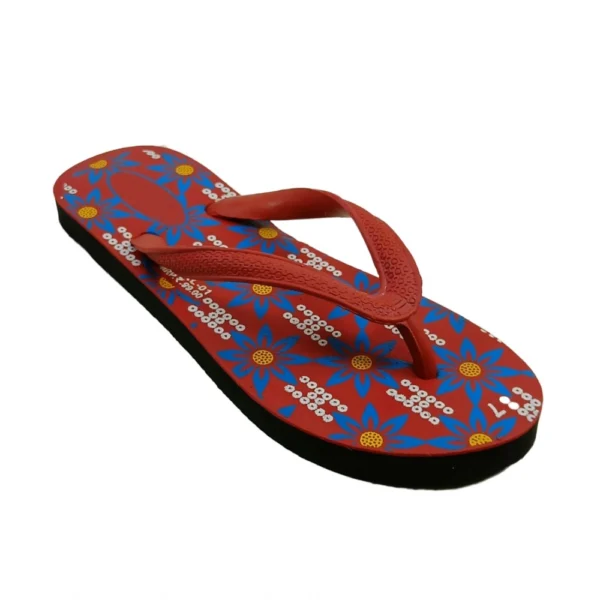 Unisex Printed Lightweight Flip-Flop Hawai Slipper (Red)