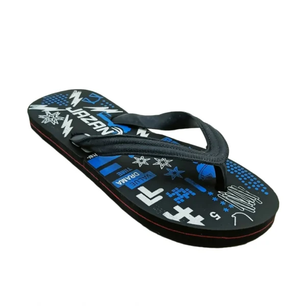 Unisex Printed Lightweight Flip-Flop Hawai Slipper (Blue)