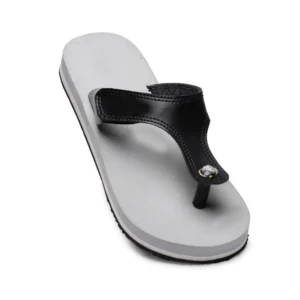 Rubber Lightweight T-Style Slippers (Grey) for Women