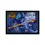 Radha Krishna Painting with Synthetic Photo Frame (Multicolor)