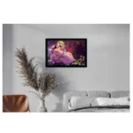 Radha Krishna Painting with Synthetic Photo Frame (Multicolor)