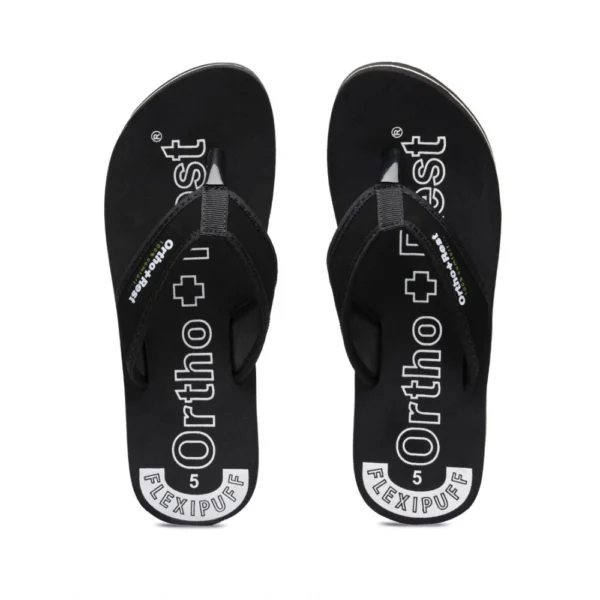 Unisex Rubber Comfortable Orthopedic Doctor Slipper and Flip Flops (Black)