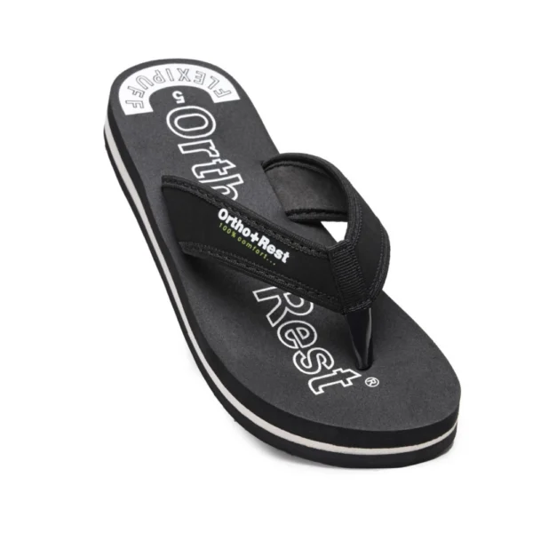 Unisex Rubber Comfortable Orthopedic Doctor Slipper and Flip Flops (Black)