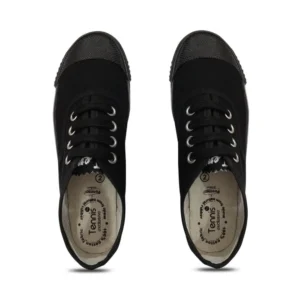 Unisex Cotton School Shoe Lace-Up (Black)