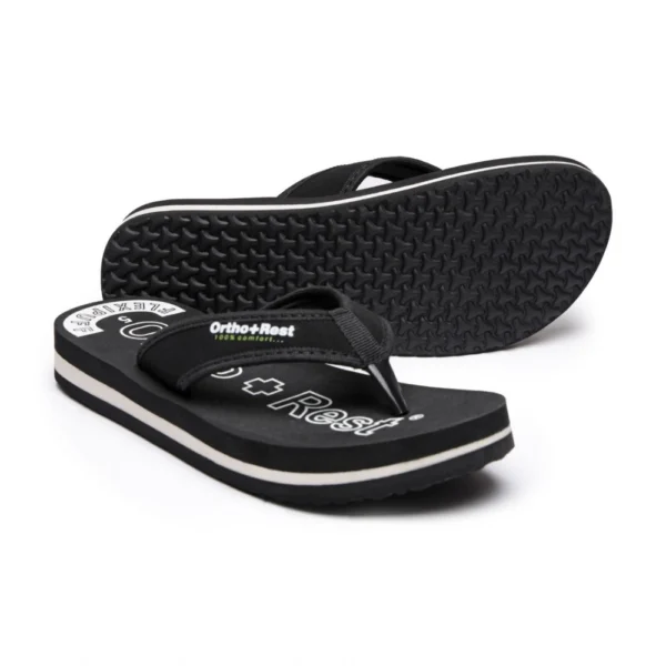 Unisex Rubber Comfortable Orthopedic Doctor Slipper and Flip Flops (Black)