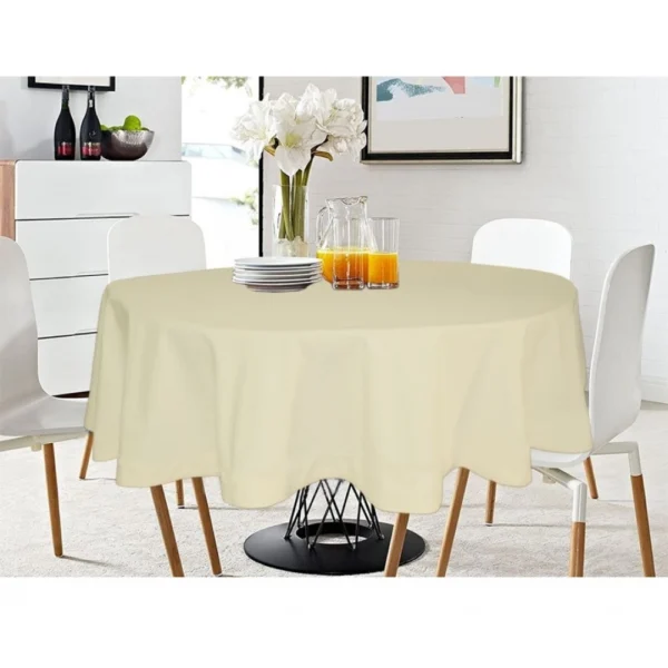 Solid Cotton Plain Table Cloth (Beige)