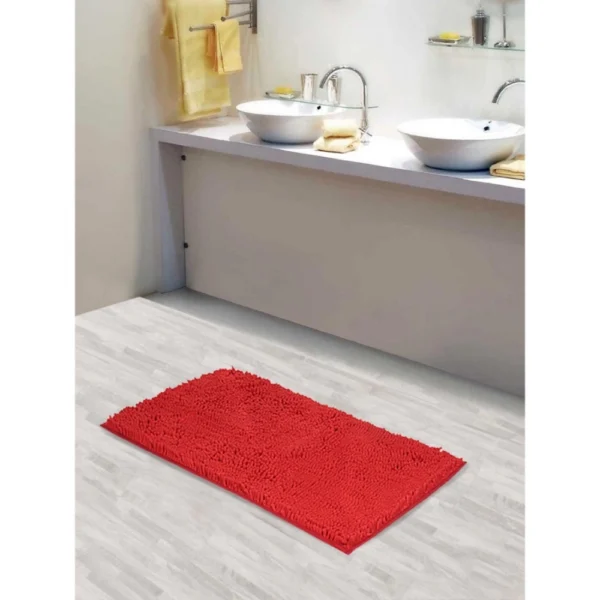 Solid Polyester Bathmat (Red)