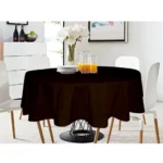 Solid Cotton Plain Table Cloth (Brown)