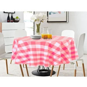 Checkered Cotton Checks Table Cloth (Pink)