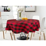 Checkered Cotton Checks Table Cloth (Red & Black)