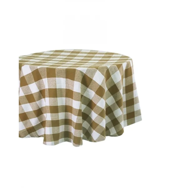 Checkered Cotton Checks Table Cloth (Beige)