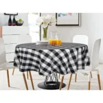 Checkered Cotton Checks Table Cloth (Black)