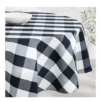 Checkered Cotton Checks Table Cloth (Black)