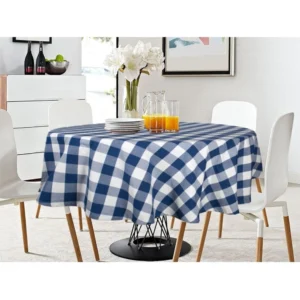 Checkered Cotton Checks Table Cloth (Royal Blue)