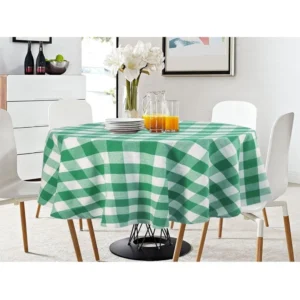 Checkered Cotton Checks Table Cloth (Green)