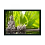 Buddha Painting with Synthetic Photo Frame (Multicolor)