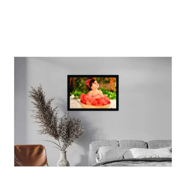 Baby Photo Painting with Synthetic Photo Frame (Multicolor)