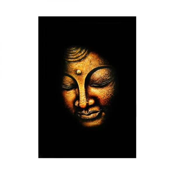 Buddha Painting with Synthetic Photo Frame (Multicolor)