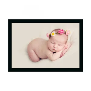 Baby Photo Painting with Synthetic Photo Frame (Multicolor)