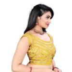 Women's Phantom Embroidery Readymade Blouse (Yellow, Size: Free Size)