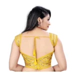 Women's Phantom Embroidery Readymade Blouse (Yellow, Size: Free Size)