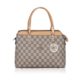 Women's Faux Leather Printed Handbag (Camel)