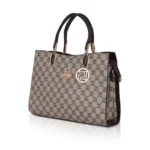 Women's Faux Leather Printed Handbag (Coffee)