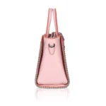 Women's Faux Leather Metal Beads Handbag (Pink)