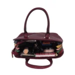 Women's Faux Leather Printed Adjustable Long Belt Handbag (Maroon)