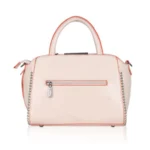 Women's Faux Leather Metal Beads Handbag (Pink)