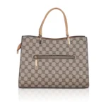 Women's Faux Leather Printed Handbag (Camel)