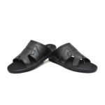 Men's Orthopedic Synthetic Solid Doctor Slippers (Black)