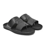 Men's Orthopedic Synthetic Solid Doctor Slippers (Black)