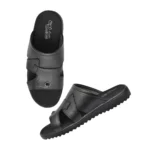 Men's Orthopedic Synthetic Solid Doctor Slippers (Black)