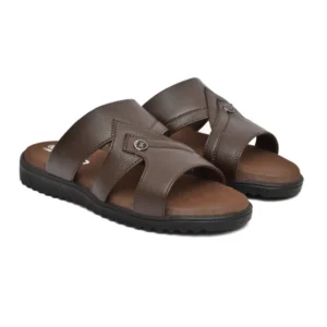 Men's Orthopedic Synthetic Solid Doctor Slippers (Brown)