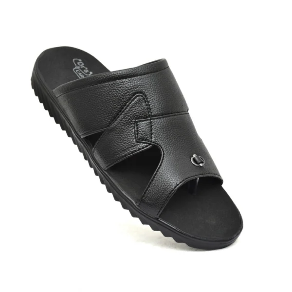 Men's Orthopedic Synthetic Solid Doctor Slippers (Black)