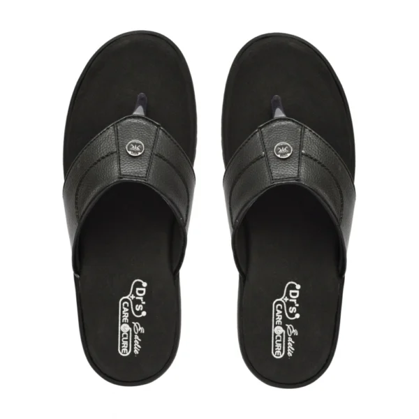 Men's Orthopedic Synthetic Solid Doctor Slippers (Black)