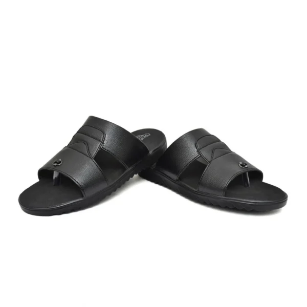 Men's Orthopedic Synthetic Solid Doctor Slippers (Black)