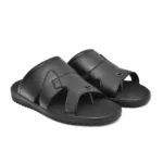 Men's Orthopedic Synthetic Solid Doctor Slippers (Black)