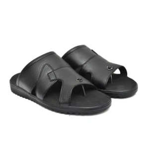 Men's Orthopedic Synthetic Solid Doctor Slippers (Black)