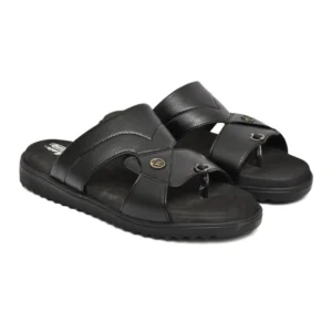 Men's Orthopedic Synthetic Solid Doctor Slippers (Black)