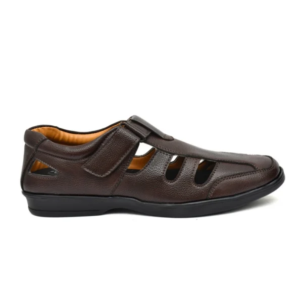 Men's Leather Solid Roman Sandel (Brown)