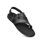 Men's Leather Normal Sandel (Black)