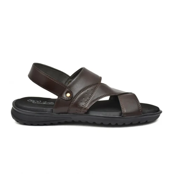 Men's Leather Normal Sandel (Brown)