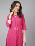 Pink Kantha Design Cotton Kurta