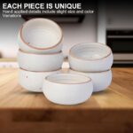 Freakway Hand-Painted Cream White Matte Finish Ceramic Bowl Set of 6 (150ml) | Small Serving Soup Bowls, Cereal Bowl, Pasta Bowls | Dishwasher & Microwave Safe - Off White