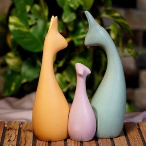 Freakway Home Decor Lucky Deer Family Matte Finish Ceramic Figures - (Set of 3)