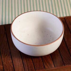 Freakway Ceramic Geometric Bowl Stoneware - 1060ml/Large, 1 Piece, White